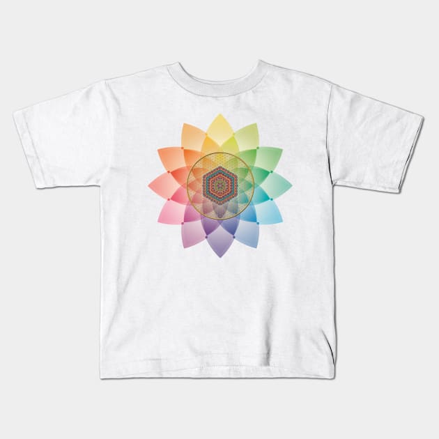 The Flower of Life Kids T-Shirt by aklara